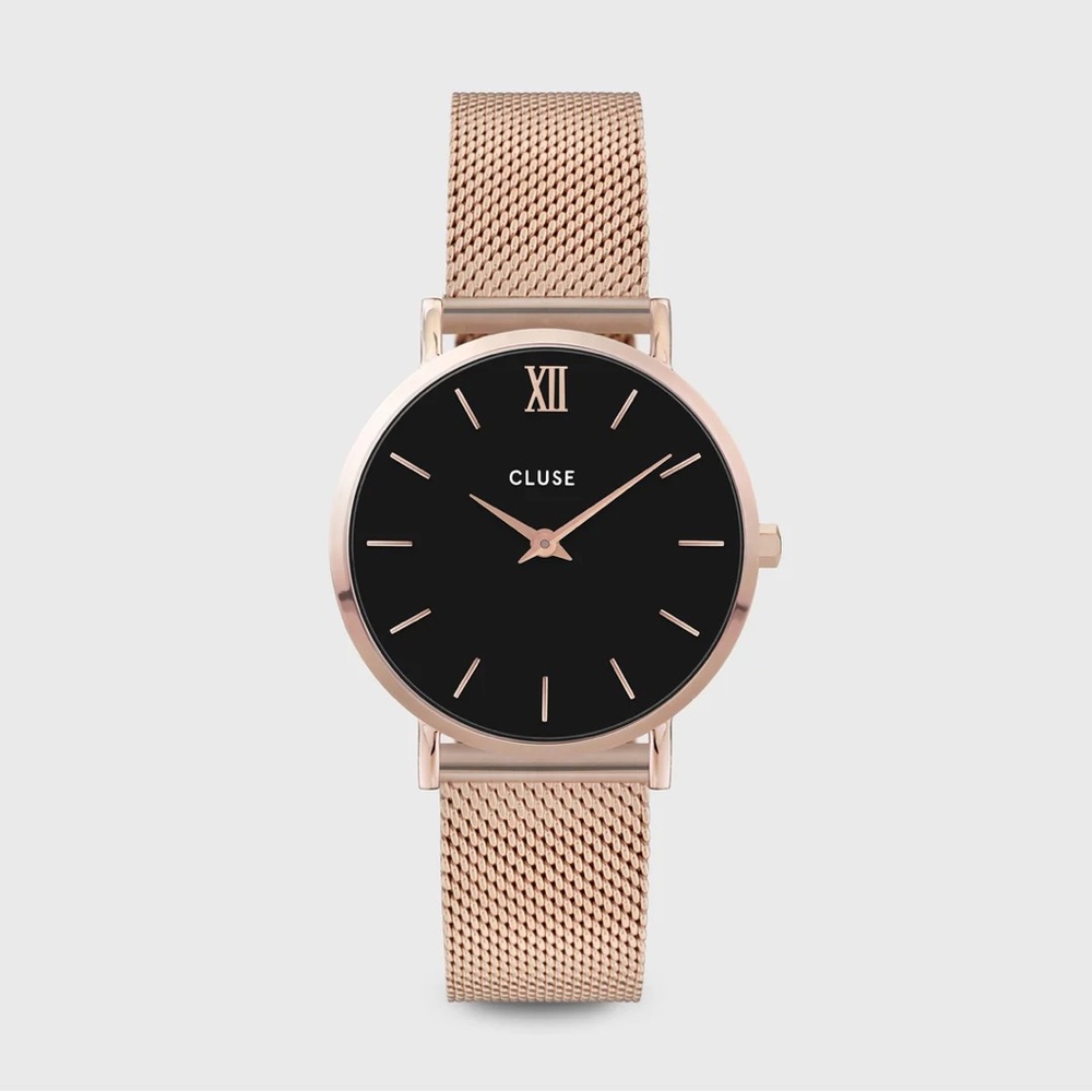 Gold Mesh Band Minimalist Watch